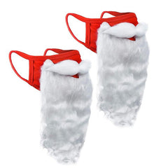 2Pcs Face Mask Bearded Holiday Santa Costume for Adults