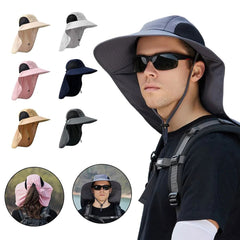 Wide Brim Hat Sun Protection Fishing Caps with Large Neck Flap