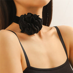 Romantic Big Rose Flower Choker Necklaces