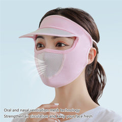 Ice Silk Sunscreen Full Face Cover Mask UV Protection Cycling Outdoor Sun Cap