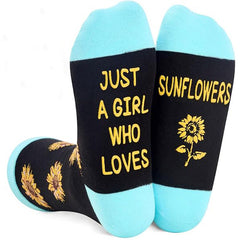 Funny Plant Cactus Sunflower & Pot Leaf Illustrations Socks for Women & Men