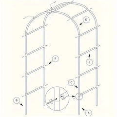 Elegant Metal Garden Arch - Perfect For Climbing Plants, Vines & Roses