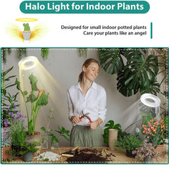 Halo LED Plant Light for Indoor Gardening Height Adjustable Timer & Dimmable