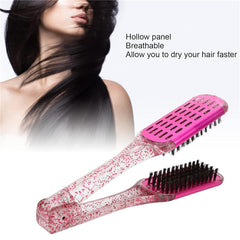 Soft Hair Double Sided Enhanced Drying Speed Hair Straightener Clamp Brush Styling Tool   