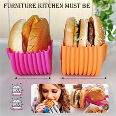 2 PCs Retractable Reusable Hamburger Sandwich Burger Holders