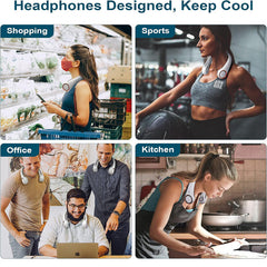 Portable Cooling Bladeless Fan 3 Speeds Adjustment 78 Air Outlet USB Powered Neck Fan