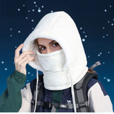 Warm Plush Hoodie Hat Scarf for Skiing, Running, Motorcycle, Outdoor Sports