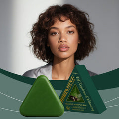 Herbal Triangle Shampoo Bar Moisturizing Deep Clean Solid Peppermint Hair Care 