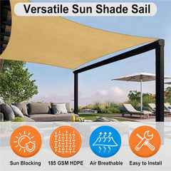 High Density Polyethylene Sun Shade Sail UV Blocking Outdoor Canopy 4MX6M