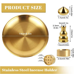 5 in 1 Brass Incense Burner Holder Sticks Coil Incense Incense Cones