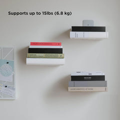 Stainless Steel Invisible Book Shelf Floating Wall Mount Space Saving Book Organizer