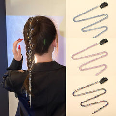 Hair Accessories Girl Braided Headband Shiny Chain Hairpins Tassel Hair Clips Barrettes