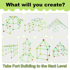 87Pcs Construction Fort Building Kit DIY Tent Tunnel