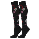 Knee-High Compression Socks Hospital Injector Pattern Sports Nylon Stockings