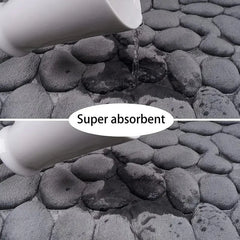 Super Water Absorbent Memory Foam Bath Mat Cobblestone Bathroom Rugs