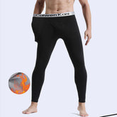 Men's Fleece Lined Leggings Thermal Long Johns Warm Base Layer Slim Pants
