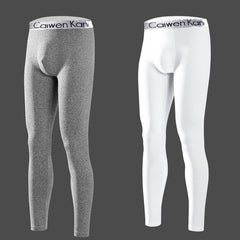 Men's Fleece Lined Leggings Thermal Long Johns Warm Base Layer Slim Pants