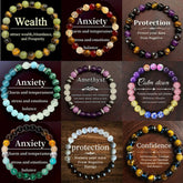 Money Crystal Bracelet Wealth Wealth Feng Shui Luck Natural Beaded Stretch Bracelets 