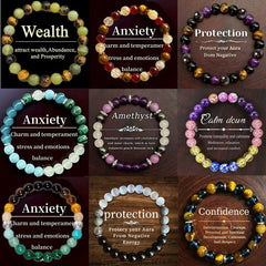 Money Crystal Bracelet Wealth Wealth Feng Shui Luck Natural Beaded Stretch Bracelets 