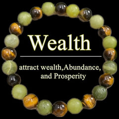 Money Crystal Bracelet Wealth Wealth Feng Shui Luck Natural Beaded Stretch Bracelets 