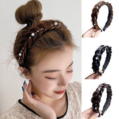 Pearl-Fishbone-Briad-Wig-Hairbands- for Women