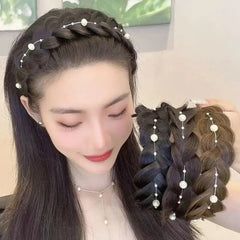 Pearl-Fishbone-Briad-Wig-Hairbands- for Women
