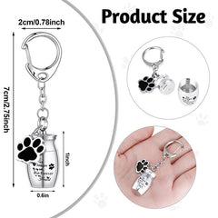 Stainless Steel Small Pet Urns Keychain for Dogs Ashes Keepsake