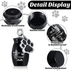 Stainless Steel Small Pet Urns Keychain for Dogs Ashes Keepsake