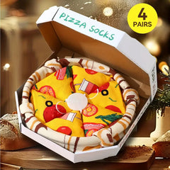 4 Pairs Pizza Socks Funny Food Novelty Cotton Socks for Men Women