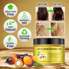 100% Pure & Natural Raw Batana Oil, Natural Hair Health Support for Men and Women