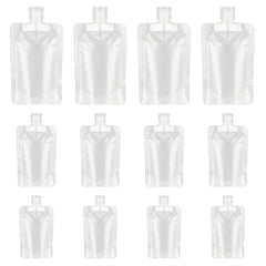 4 Pcs Refillable Empty Squeeze Pouch Bags for Toiletry Lotion Shampoo Shower Gel