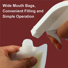4 Pcs Refillable Empty Squeeze Pouch Bags for Toiletry Lotion Shampoo Shower Gel