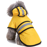 Reflective Yellow Dog Raincoat with Hood, Waterproof Pet Rain Jacket for Small Puppy Large Dogs