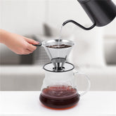 Pour Over Coffee Dripper Reusable Stainless Steel Coffee Maker Paperless Coffee Filter