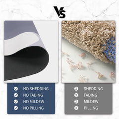 Rubber Non-Slip Quick Dry Bathroom Rugs Super Absorbent Thin Bath Mat