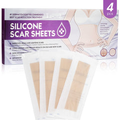 4PCS Reusable Scar Removal Patch Silicone Gel Strips Patch Silicone Scar Sheet