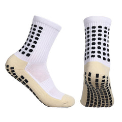 Men's Mid-Calf Athletic Training Socks Anti-Slip Grip Breathable Moisture-Wicking Reinforced Heel Toe Sports Socks Multi-Color Pack Football Running Outdoor