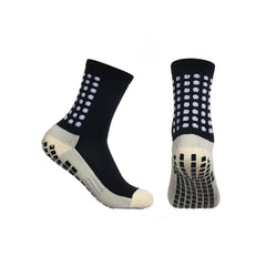 Men's Mid-Calf Athletic Training Socks Anti-Slip Grip Breathable Moisture-Wicking Reinforced Heel Toe Sports Socks Multi-Color Pack Football Running Outdoor