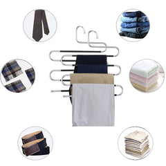 Stainless Steel Pants Hangers Clothes Closet Storage Organizer