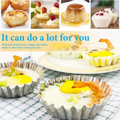 Stainless Steel Flower-Shaped Egg Tart Molds 