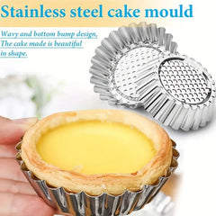Stainless Steel Flower-Shaped Egg Tart Molds 