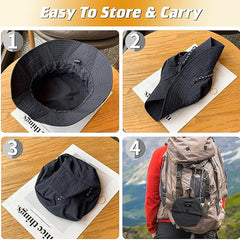 UPF 50+ Sun Fishing Hats Wide Brim Bucket Waterproof UV Protection