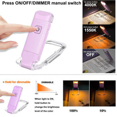USB Rechargeable Book Clip On Light for Reading