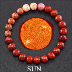 Universe Solar System Bracelet Women Natural Stone Eight Planets Bracelet 