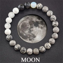 Universe Solar System Bracelet Women Natural Stone Eight Planets Bracelet 
