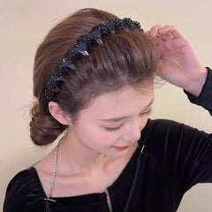 Wave Beaded Headband with Tooth Hair Hoop Fashion Hair Comb For Women Girls