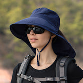 Wide Brim Sun Hat for Women with Neck Flap Summer Sun Protection Cap