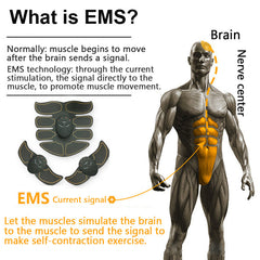 Wireless EMS Muscle Stimulator Toner ABS Abdomen Arm Leg Hip Trainer Weight Loss Fitness Shaping Massager