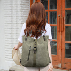 Women Girl Canvas Tote Bag Handbags Convertible Backpack