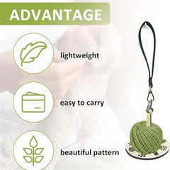 Wood Wrist Yarn Ball Minder Storage with Leather Wristband 